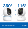 TP-LINK Tapo C250 | Pan/Tilt AI Home Security Wi-Fi Camera | PTZ | 8 MP | 4mm/F1.6 | H.265 | MicroSD Card up to 512 GB