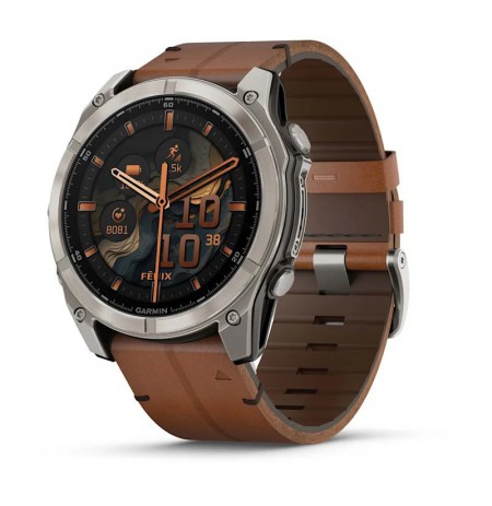 Garmin Fenix 8 3.56 cm (1.4") AMOLED 51 mm Digital 454 x 454 pixels Touchscreen Titanium Wi-Fi GPS (satellite)
