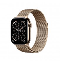 Apple Watch Series 11 GPS + Cellular 42mm Gold Titanium Case with Gold Milanese Loop