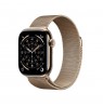 Apple Watch Series 11 GPS + Cellular 42mm Gold Titanium Case with Gold Milanese Loop