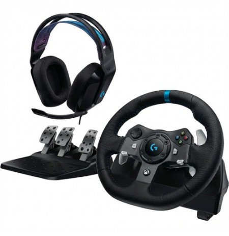 Logitech G920 Driving Force Žaidimų vairas ir pedalai + G335, for Xbox Series X|S/Xbox One/PC, Juoda