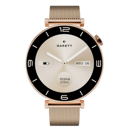 Garett Rose Smartwatch Gold Mesh steel