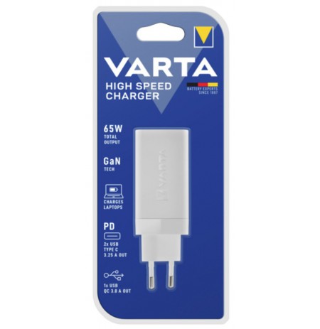 Varta LadegerĂ¤t High Speed Charger 65W 2x USB-C 1x USB-A