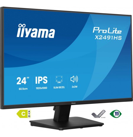 iiyama ProLite X2491HS-B1 computer monitor 60.5 cm (23.8") 1920 x 1080 pixels Full HD LCD Black
