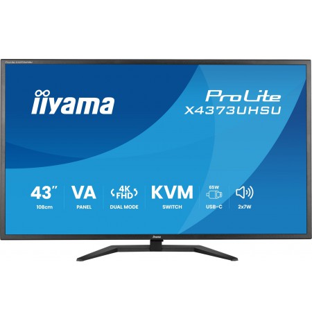 IIYAMA 108cm  (43")   X4373UHSU-B2 16:9  2xHDMI+DP+2xUSB-C
