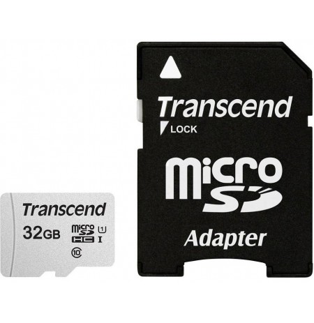 SD microSD Card  32GB Transcend SDHC USD300S-A w/Adapter