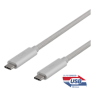 USB-C kabelis DELTACO 1m, SuperSpeed , pintas, USB 3.1 Gen 2, 10 Gbps, 100W, sidabrinė / USBC-1417M