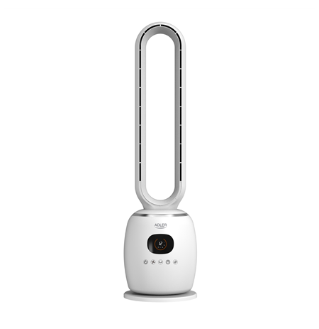 Adler Bladeless Fan | AD 7344 | Tower Fan | White | Diameter 23 cm | Number of speeds 3 | Oscillation | 60 W | Remote control
