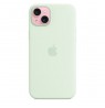 Silicone Apple case for iPhone 15 Plus Mint