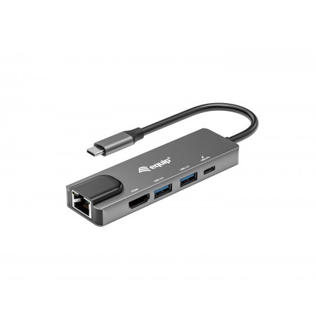 Equip Dock  5-1 USB-C-daugiau HDMI,2xUSB-A,GbE,100W USB-C     0.25m