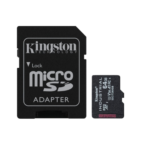 Kingston | UHS-I | 64 GB | microSDHC/SDXC Industrial Card | Flash memory class Class 10, UHS-I, U3, V30, A1 | SD Adapter