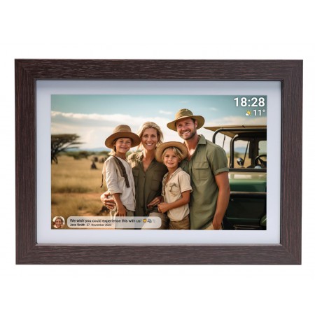 Denver photo frame with FRAMEO 10.1" 16GB dark wood