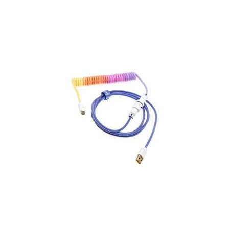 Ducky Premicord Afterglow Coiled Cable, USB Type-C to Type-A - 1.8m