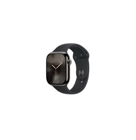 Apple Watch Series 10 GPS + Cellular 46mm Slate Titanium Case with Black Sport Band - M/L