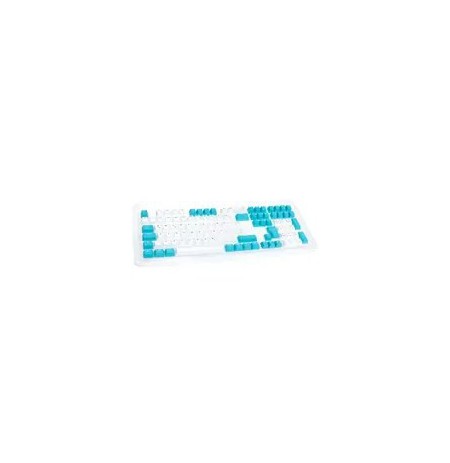 Ducky Keycap Set, PBT, ISO (EN) - white/blue