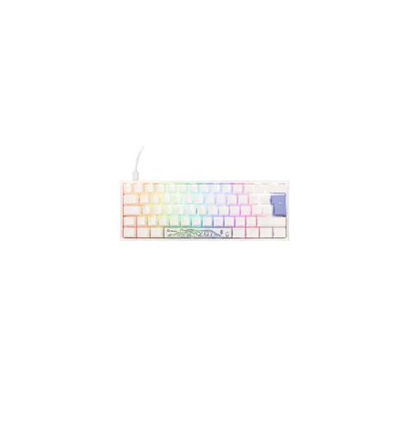 Ducky One 2 Pro Mini White Edition Gaming Keyboard, RGB LED - Cherry Silent Red