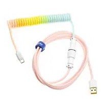 Ducky Premicord Cotton Candy Coiled Cable, USB Type-C to Type-A - 1.8m