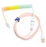 Ducky Premicord Cotton Candy Coiled Cable, USB Type-C to Type-A - 1.8m