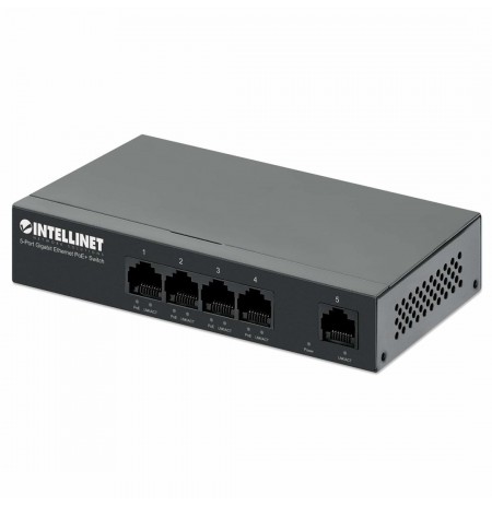 INTELLINET 5-Port Gigabit Ethernet PoE+ Switch 4x PSE PoE+
