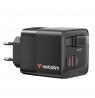 charger Verbatim Gan 65W 2xUSB-C PD, USB-A