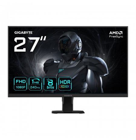 GIGABYTE GS27F2 27" FHD Gaming Monitor - 1920 x 1080, 240Hz, 1ms, 300 cd/m², FreeSync, HDR Ready, HDMI 2.0, Displayport 1.4