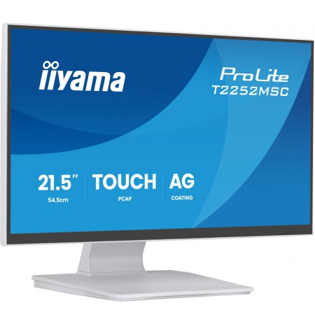 iiyama ProLite T2252MSC-W2AG computer monitor 54.5 cm (21.4") 1920 x 1080 pixels Full HD LCD Touchscreen White
