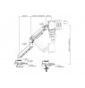 Desk Mount 17"-49"/1TFT 180° Gas Spring