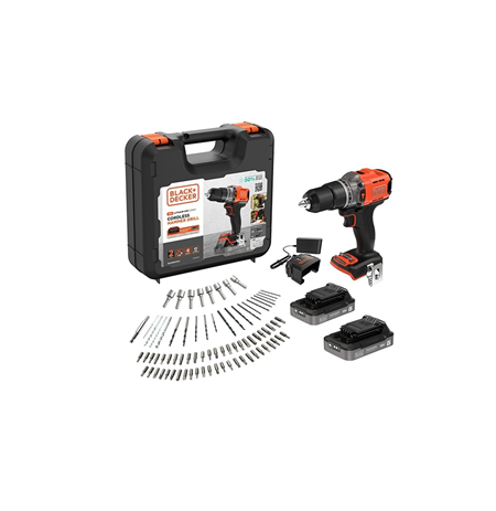 BLACK & DECKER 18V Impact Drill (with 2 x 18V 2.0Ah batteries with charge status indicator