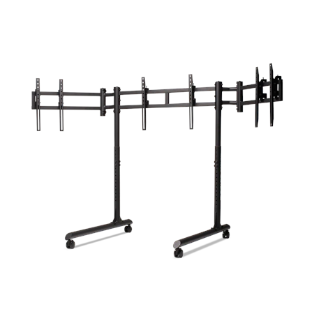 Next Level Racing Floor stand | Round Tube Freestanding Single Monitor Stand | Up to 3x43 " | Height adjustment