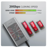 AXAGON USB-C 20Gbps Dual M.2 NVMe SSD CLONE MASTER Enclosure | EEM2-20GD
