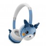 Vaikiškos „Bluetooth“ ausinės STREETZ pliušinės, mikrofonas, mėlynos BT20-BLU / 6612134