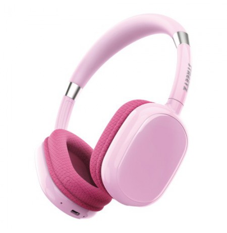 Vaikiškos „Bluetooth“ ausinės STREETZ pliušinės, mikrofonas, rožinės BT20-PNK / 6612133