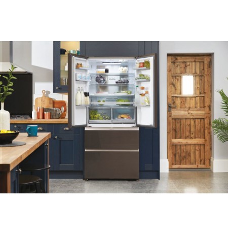 Haier FD 83 Serie 7 HB18FGSAAA Fridge-freezer, double-opening 539 l E Silver, Titanium