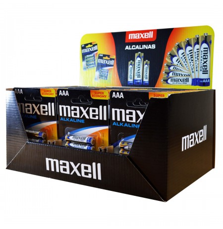 Maxell Alkaline LR03 AAA 4-pack Display (30 blister packs/120 batteries)