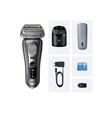 Braun Shaver | Series 9 Pro+ 9675cc | Operating time (max) 60 min | Wet & Dry | Lithium Ion | Grey