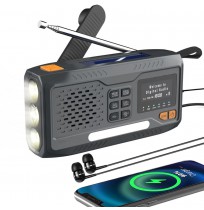 Extralink RADIO AWARYJNE BLUETOOTH SOLARNE Z KORBKA DYNAMO POWERBANK 4000MAH Z LATARKA SOS BT-4000 Portable Analog & digital