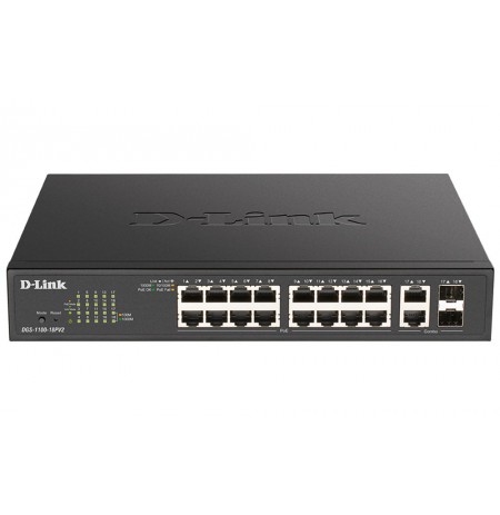 D-Link DGS-1100-18PV2 network switch Managed L2 Gigabit Ethernet (10/100/1000) Power over Ethernet (PoE) 1U Black