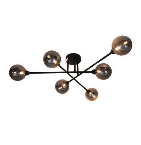 CEILING LIGHT BORA 6XG9 BLACK/SMOKY
