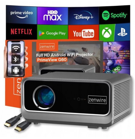 Android Google TV FULL HD 4K 39000lm WiFi SMART Zenwire G60
