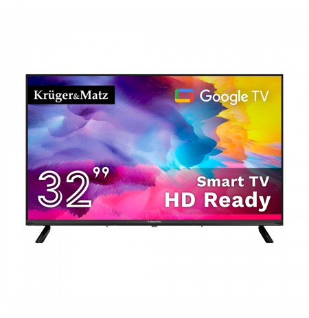Televizorius Kruger and Matz32" HD Google TV 5.0,  DVB-T2/S2/T/C   H.265 HEVC