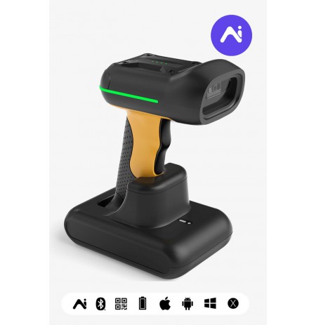 Inateck BCST-75S Handheld bar code reader 1D/2D CMOS Black, Yellow