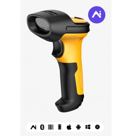 Inateck P6-AI Handheld bar code reader 1D Laser Black, Yellow