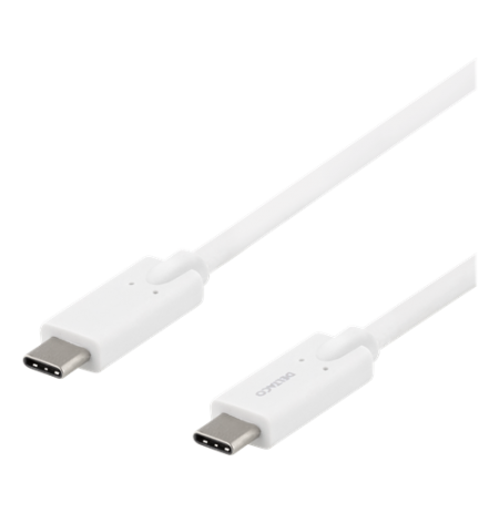 DELTACO USB-C - USB-C laidas, 5Gbit / s, 5A, 2M, baltas / USBC-1504M
