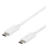 DELTACO USB-C - USB-C laidas, 5Gbit / s, 5A, 2M, baltas / USBC-1504M