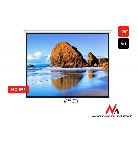Maclean MC-591 Economy Budget Auto-lock Manual Projection Screen-120’’ 4:3