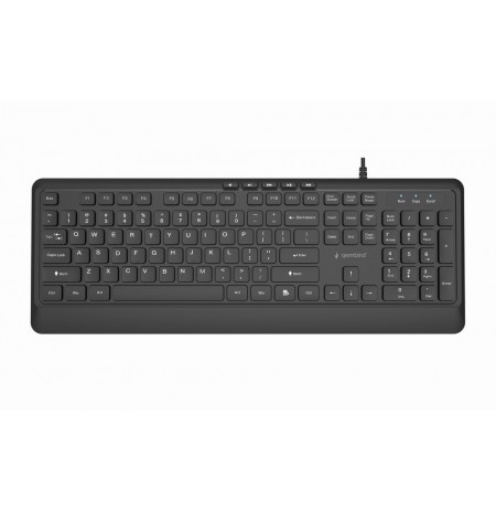 Gembird KB-MCH-05 Slim wired multimedia keyboard, black, US layout