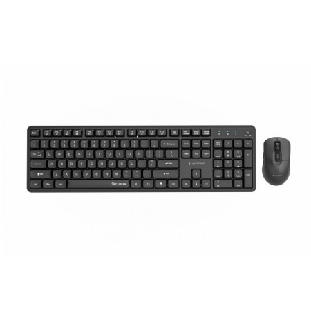 Gembird KBS-WMS-01 Silent key Pro Business wireless desktop set, black, US layout