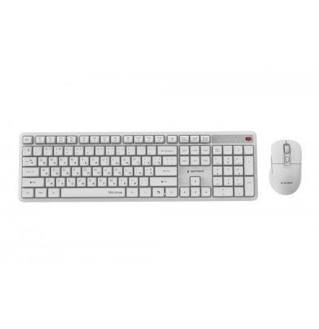 Gembird KBS-WMS-01-W-CYRL Silent key Pro Business wireless desktop set, white, RU layout