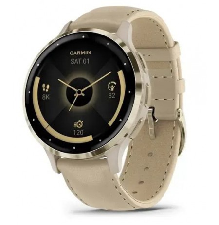 Garmin 010-02785-55 smartwatch / sport watch 3.05 cm (1.2") AMOLED 41 mm Digital 390 x 390 pixels Touchscreen Gold Wi-Fi GPS