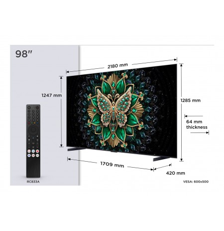 TCL C6K 98C6K TV 2.49 m (98") 4K Ultra HD Smart TV Wi-Fi Metallic